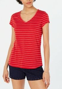 Maison Jules Red Striped Top